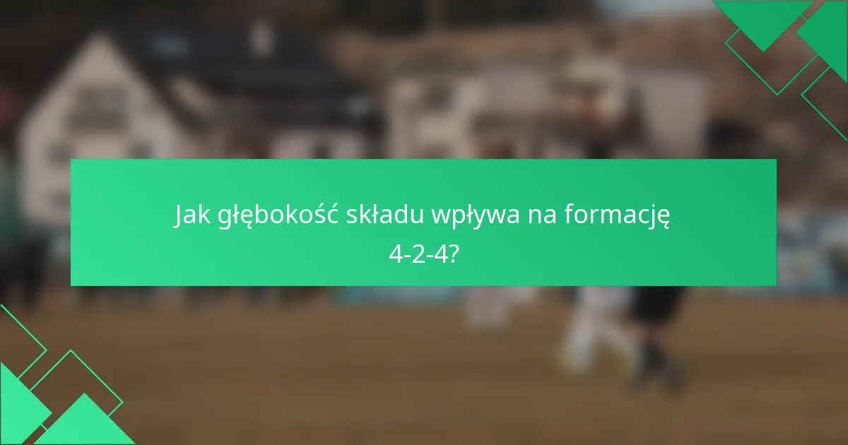 Jak głębokość składu wpływa na formację 4-2-4?